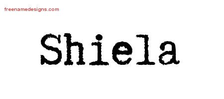 Shiela Typewriter Name Tattoo Designs