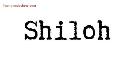 Shiloh Typewriter Name Tattoo Designs