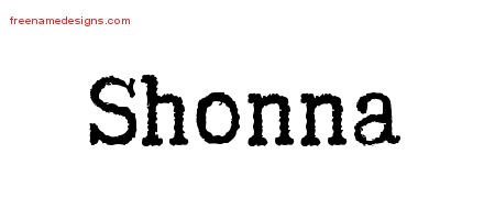Shonna Typewriter Name Tattoo Designs