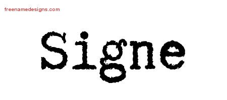 Signe Typewriter Name Tattoo Designs