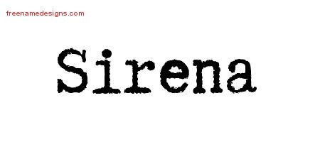 Sirena Typewriter Name Tattoo Designs
