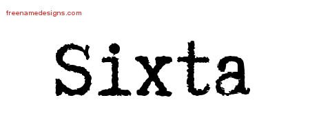 Sixta Typewriter Name Tattoo Designs