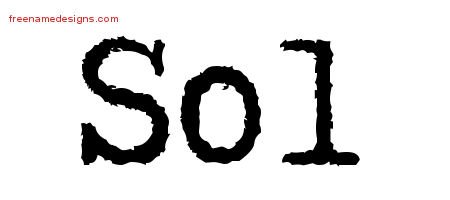 Sol Typewriter Name Tattoo Designs