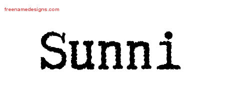 Sunni Typewriter Name Tattoo Designs