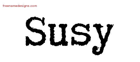 Susy Typewriter Name Tattoo Designs