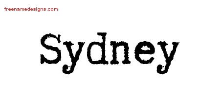 Sydney Typewriter Name Tattoo Designs