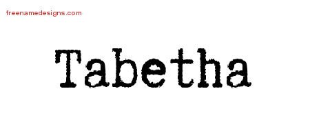 Tabetha Typewriter Name Tattoo Designs