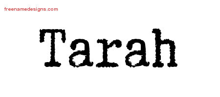 Tarah Typewriter Name Tattoo Designs