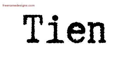 Tien Typewriter Name Tattoo Designs