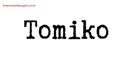 Tomiko Typewriter Name Tattoo Designs