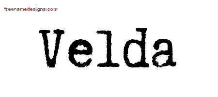 Velda Typewriter Name Tattoo Designs