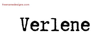 Verlene Typewriter Name Tattoo Designs