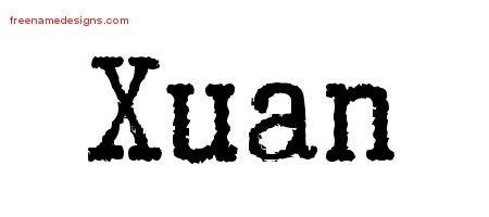 Xuan Typewriter Name Tattoo Designs
