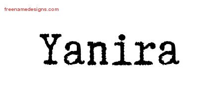 Yanira Typewriter Name Tattoo Designs