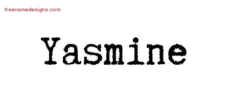 Yasmine Typewriter Name Tattoo Designs