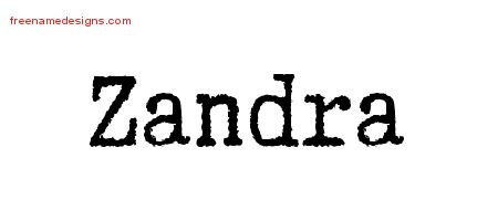 Zandra Typewriter Name Tattoo Designs