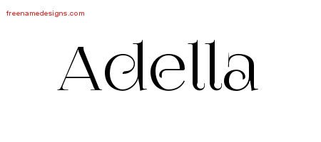 Adella Vintage Name Tattoo Designs