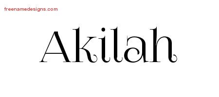 Akilah Vintage Name Tattoo Designs