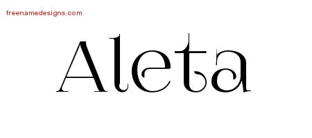 Aleta Vintage Name Tattoo Designs