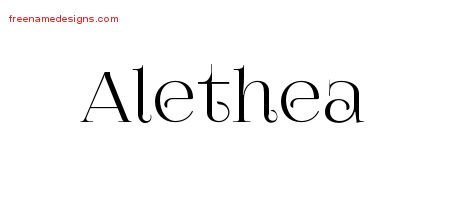 Alethea Vintage Name Tattoo Designs