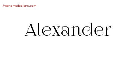 Alexander Vintage Name Tattoo Designs