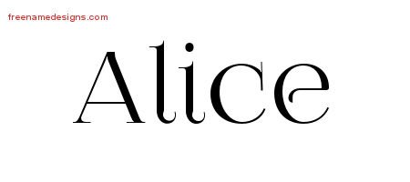 Alice Vintage Name Tattoo Designs