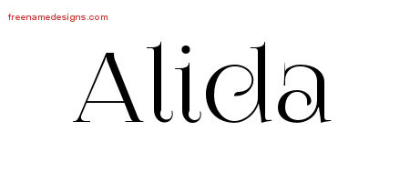 Alida Vintage Name Tattoo Designs