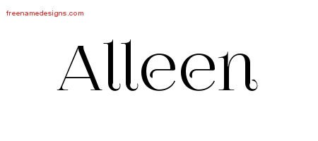 Alleen Vintage Name Tattoo Designs