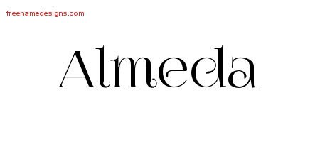 Almeda Vintage Name Tattoo Designs