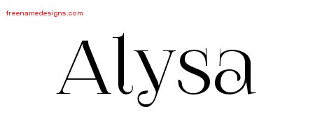 Alysa Vintage Name Tattoo Designs