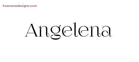 Angelena Vintage Name Tattoo Designs