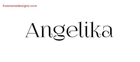 Angelika Vintage Name Tattoo Designs