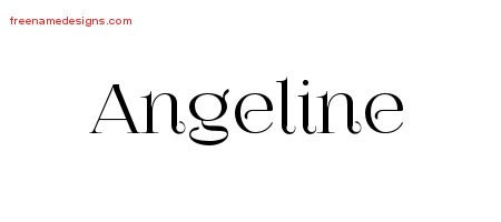 Angeline Vintage Name Tattoo Designs