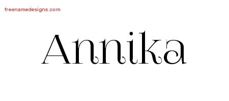 Annika Vintage Name Tattoo Designs