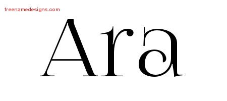 Ara Vintage Name Tattoo Designs