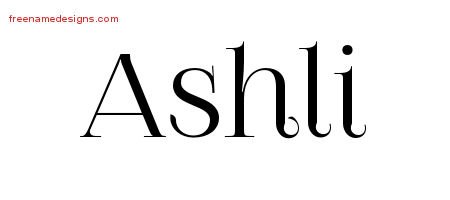 Ashli Vintage Name Tattoo Designs