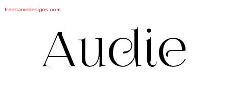 Audie Vintage Name Tattoo Designs