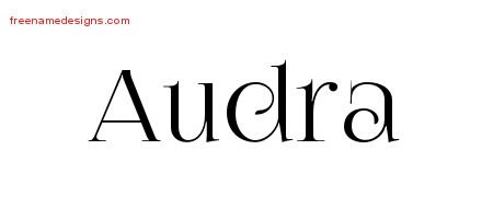 Audra Vintage Name Tattoo Designs