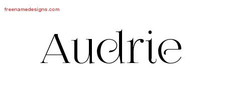 Audrie Vintage Name Tattoo Designs