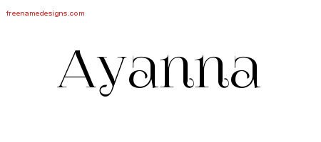 Ayanna Vintage Name Tattoo Designs