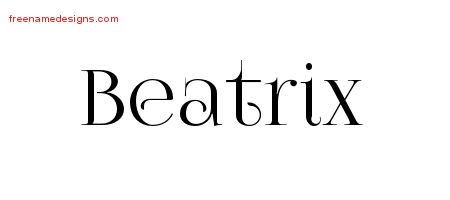 Beatrix Vintage Name Tattoo Designs