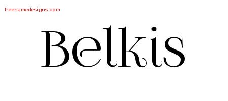 Belkis Vintage Name Tattoo Designs