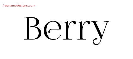 Berry Vintage Name Tattoo Designs