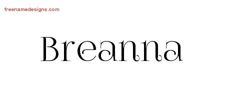 Breanna Vintage Name Tattoo Designs