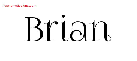 Brian Vintage Name Tattoo Designs