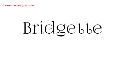 Bridgette Vintage Name Tattoo Designs