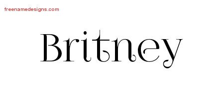 Britney Vintage Name Tattoo Designs