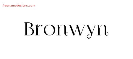Bronwyn Vintage Name Tattoo Designs