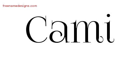Cami Vintage Name Tattoo Designs