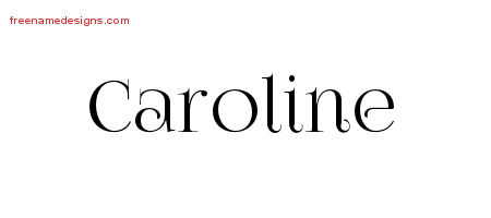 Caroline Vintage Name Tattoo Designs